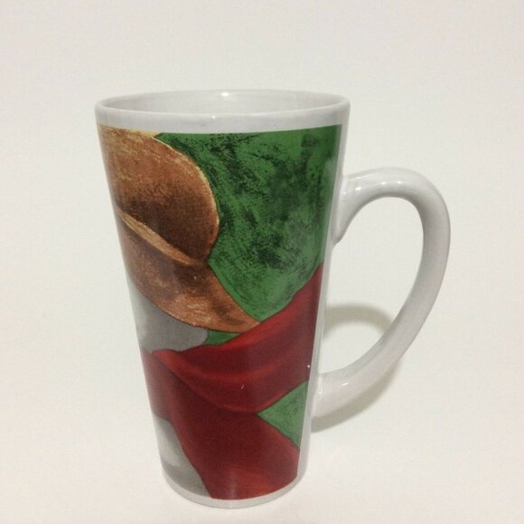 COFFEE Mug Tall Cup Snowman Bird Design 16 Oz - Picture 9 of 12